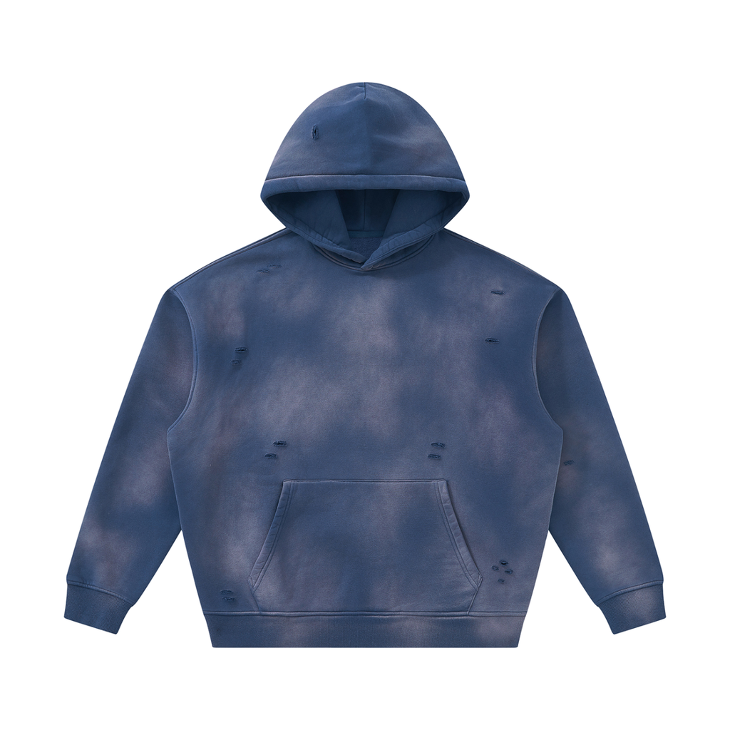 Sunfade Frayed Fleece Hoodie Unisex Adult