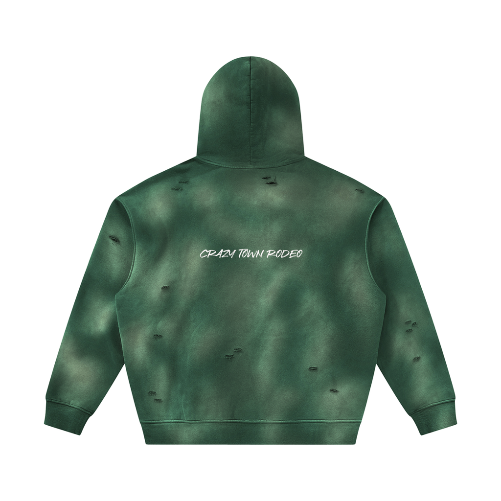 Sunfade Frayed Fleece Hoodie Unisex Adult