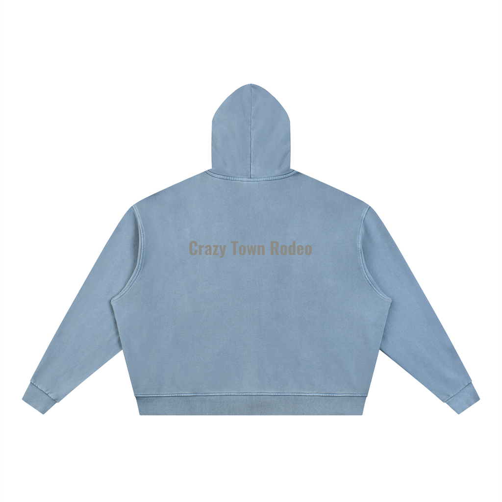 Chaos Bull Vintage Wash Full Zip Boxy Hoodie Adult