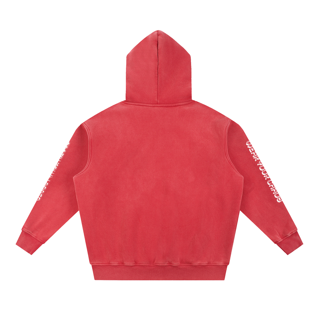 Chaos Bull Snow Wash Fleece Oversize Hoodie Adult