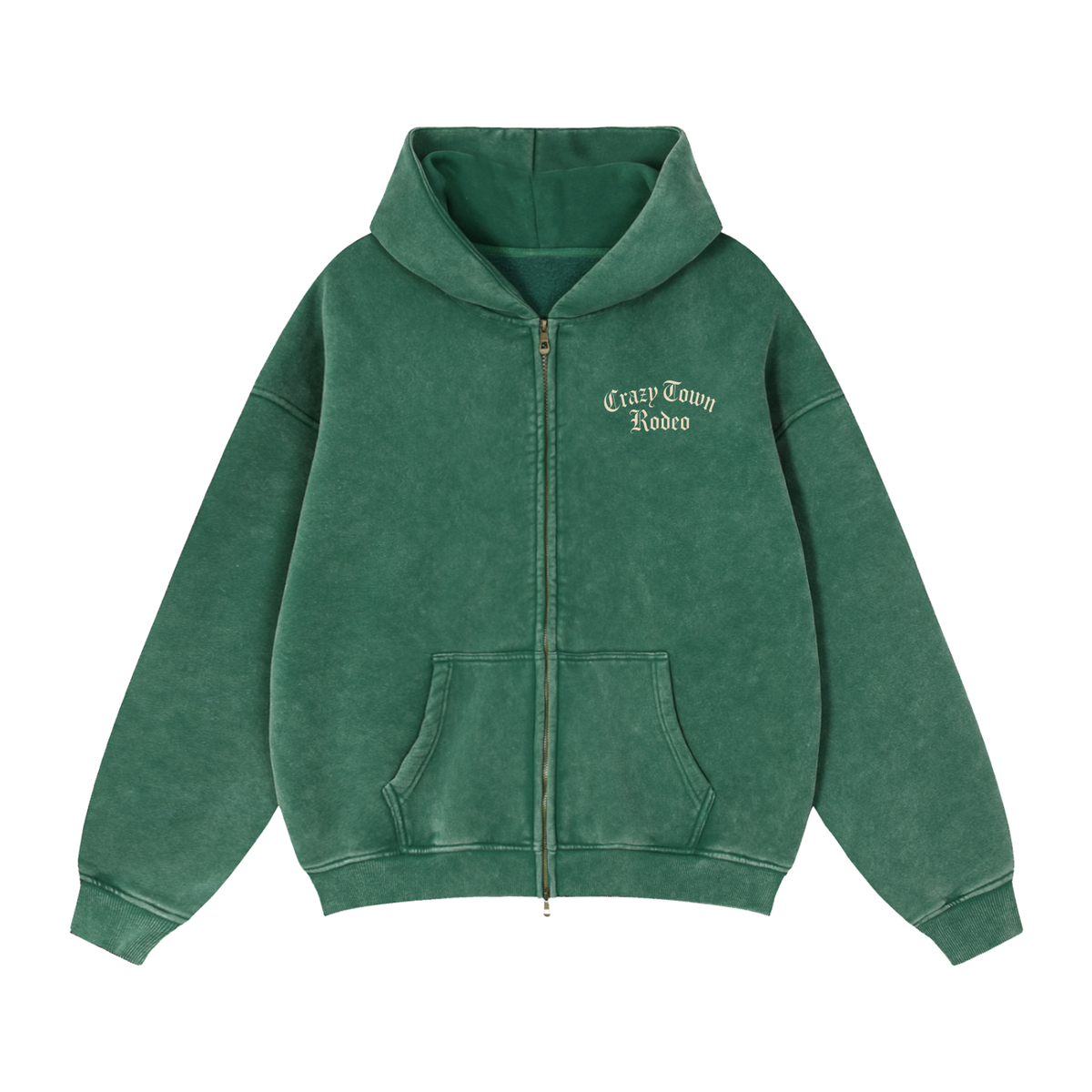Zip-Through Boxy Fleece Hoodie Crazy Town Rodeo Wear Your Chaos Adult Unisex