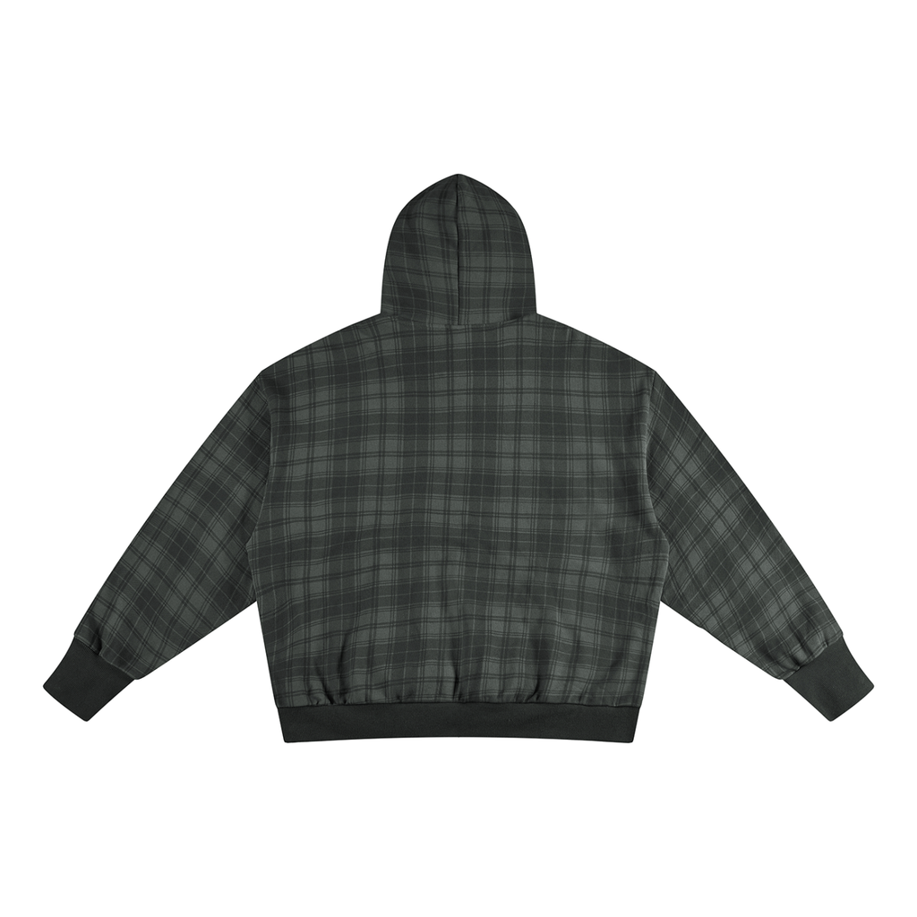 Plaid Color Block Hoodie Unisex Adult