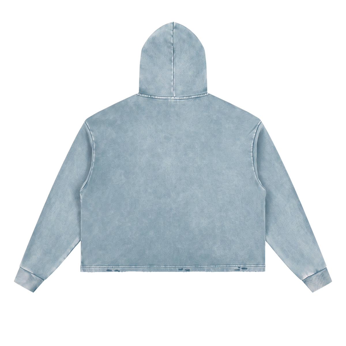 Vintage Washed Frayed-Hem Hoodie Adult Unisex