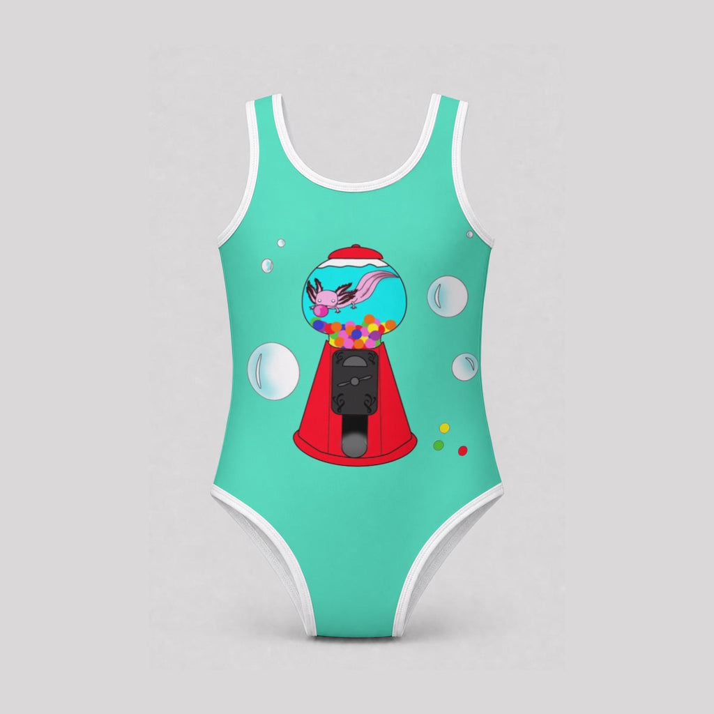 Axolotl Girl's Sleeveless One-Piece Swimsuit