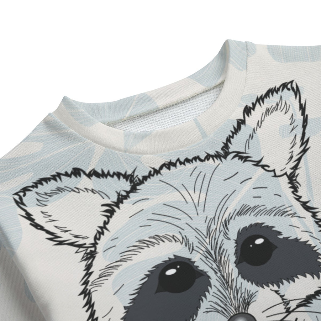 Kid's Raccoon Round Neck Sweatshirt