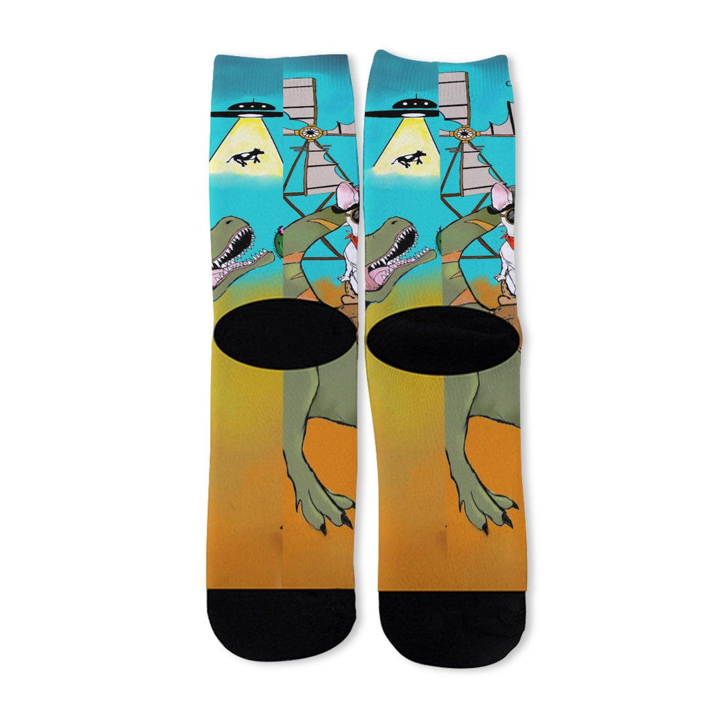 Crazy T-Rex Unisex Long Socks