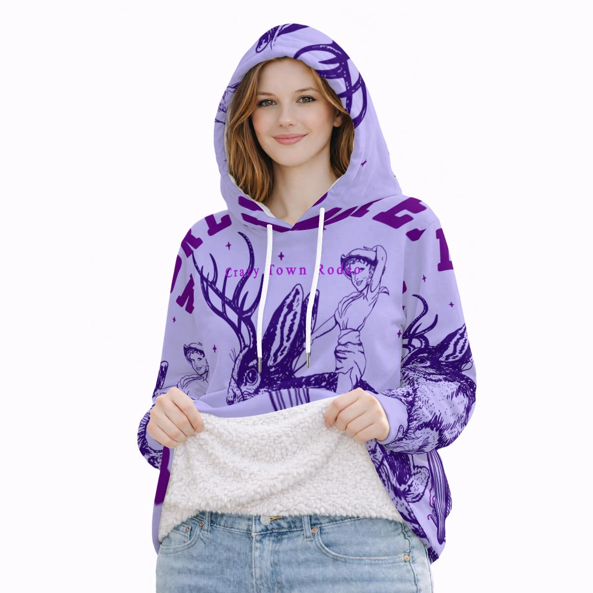 Jackalope Women's Fleece Lined Warm Hoodie