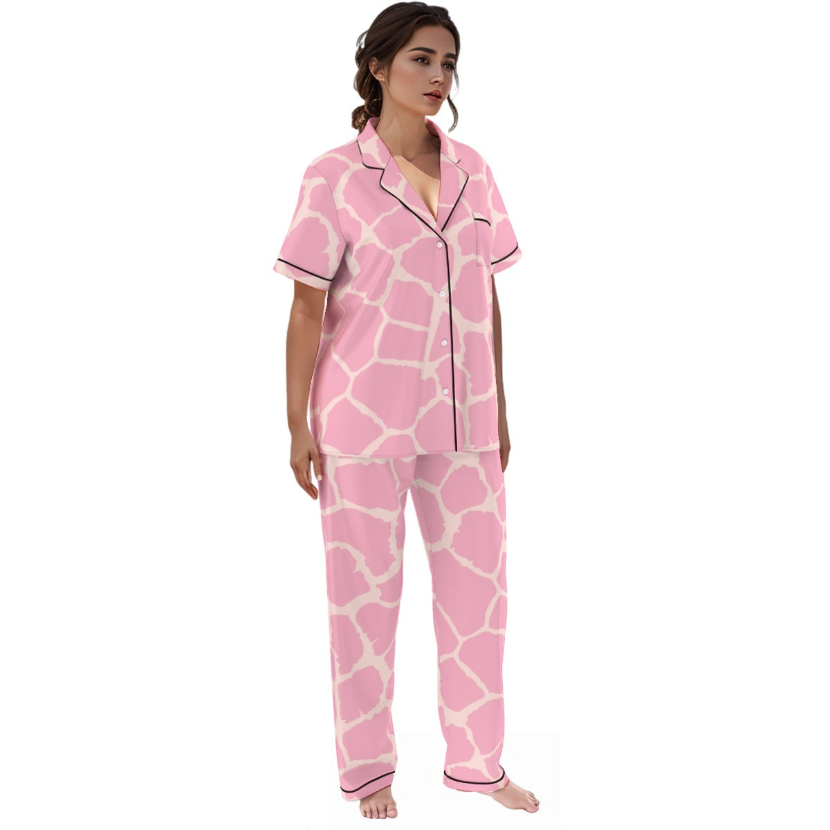 Women's Pink Giraffe Pajama Set