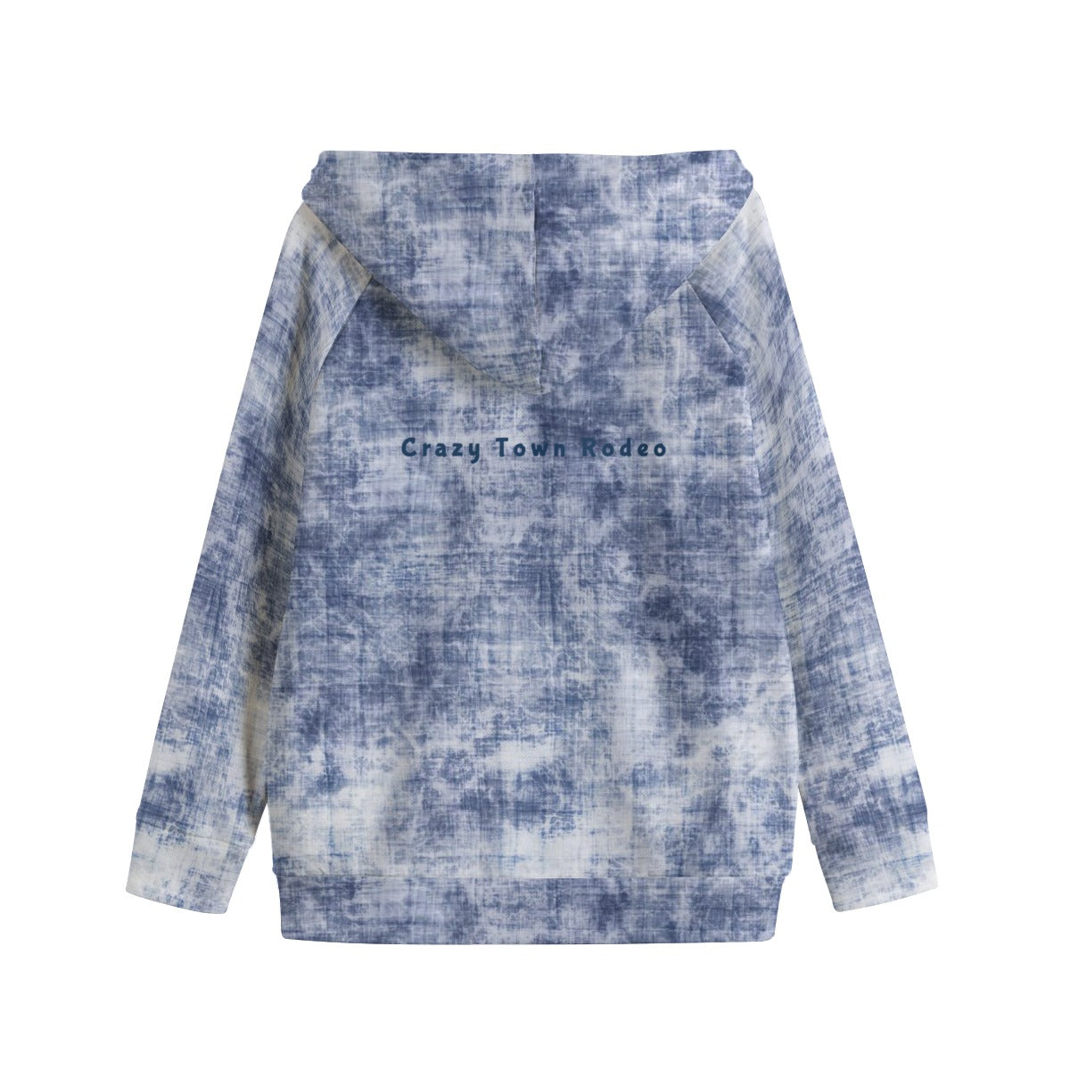 Blue Clouded Kid's Zip Up Raglan Sleeve Hoodie