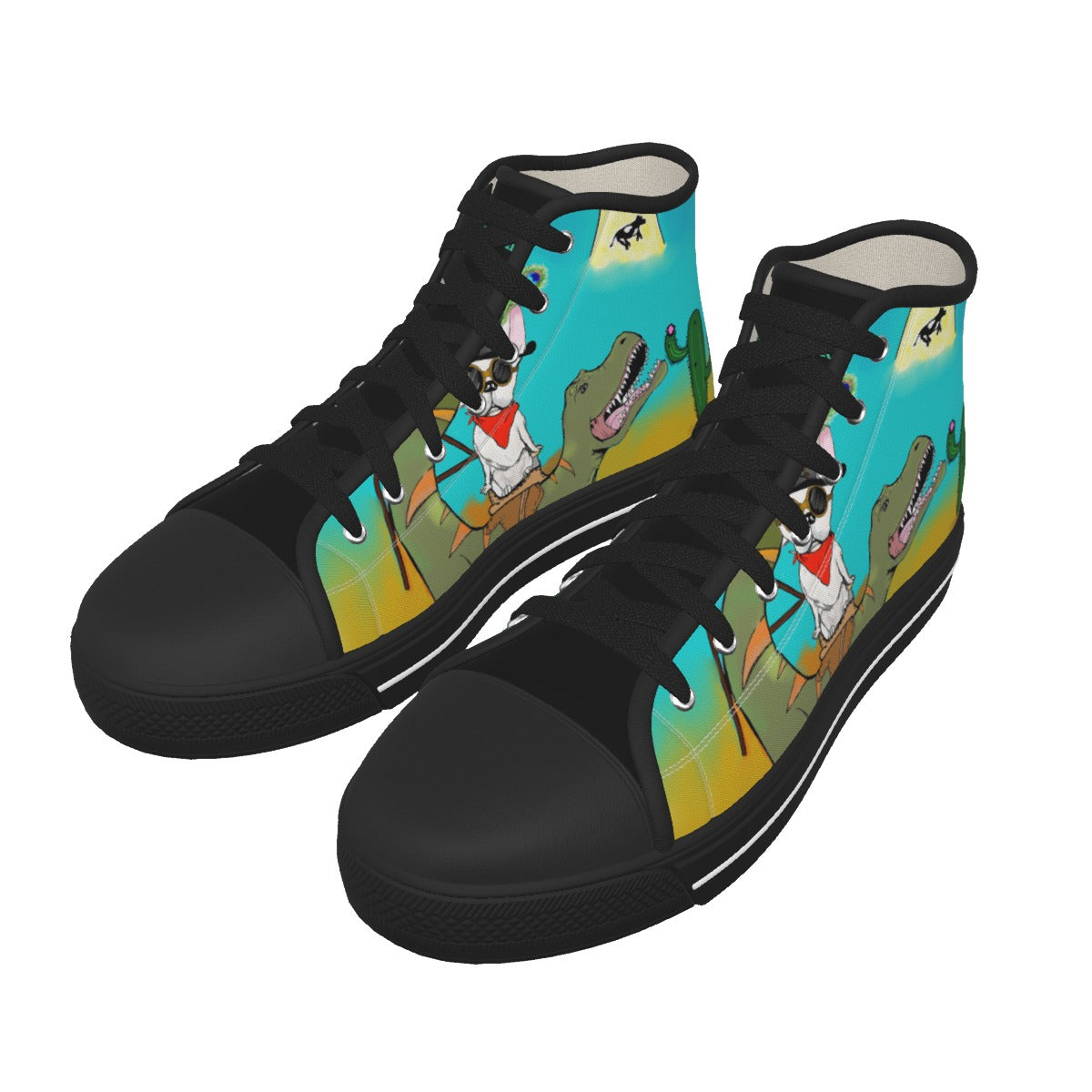 Crazy T-Rex Men's Black Sole Canvas Shoes