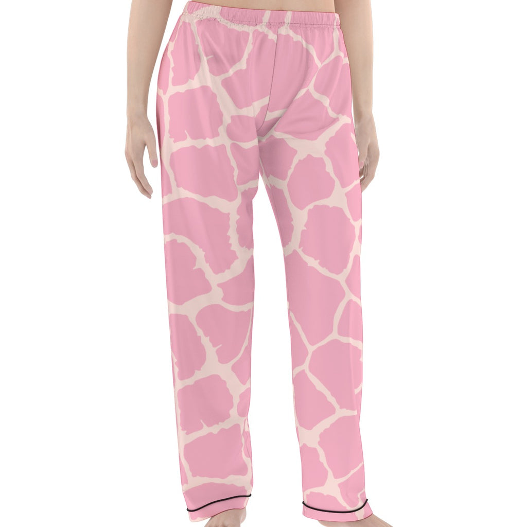 Women's Pink Giraffe Pajama Set