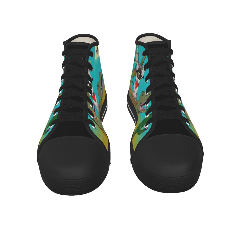 Crazy T-Rex Men's Black Sole Canvas Shoes
