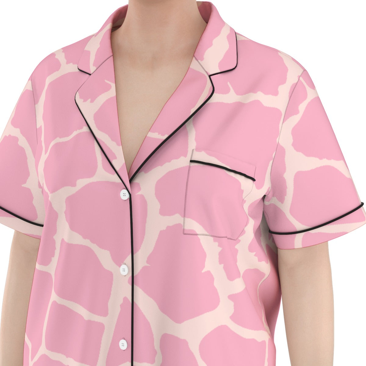 Women's Pink Giraffe Pajama Set