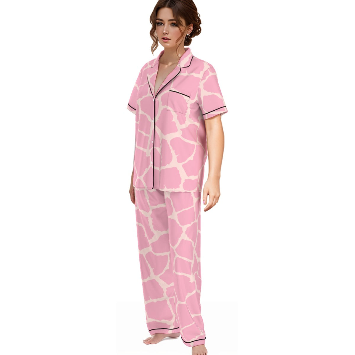 Women's Pink Giraffe Pajama Set