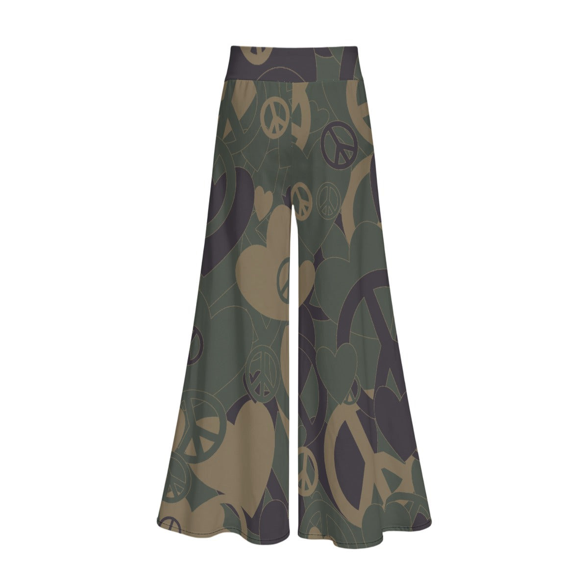 Peace and Love Women’s Lightweight Wide-Leg Pants with Hidden Side Zipper
