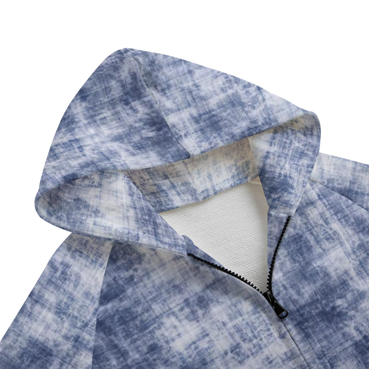 Blue Clouded Kid's Zip Up Raglan Sleeve Hoodie