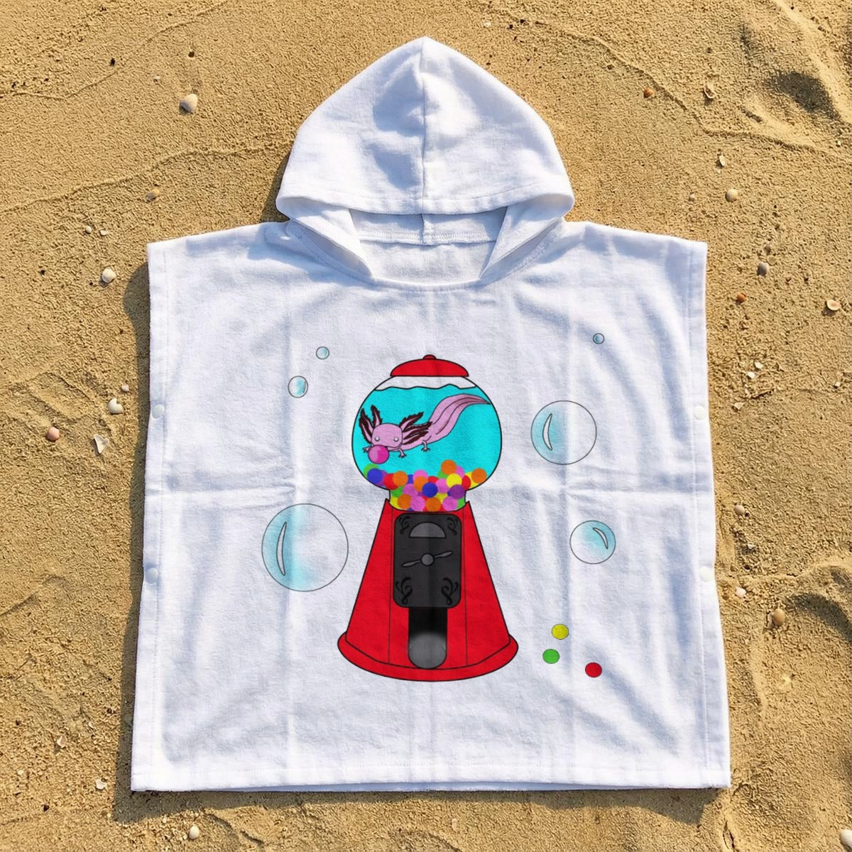 Axolotl Kid's Hooded Towel Poncho