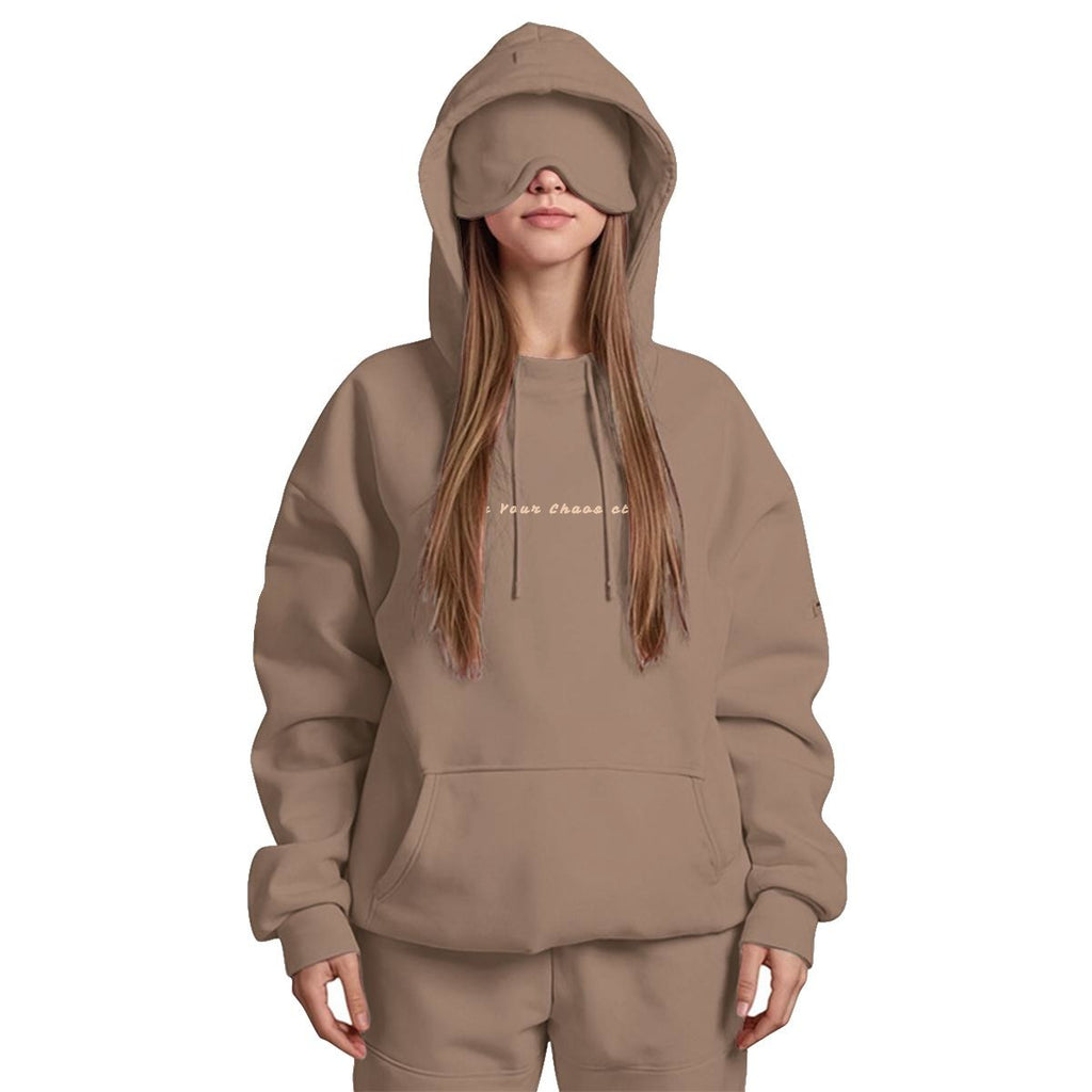 Wear Your Chaos Women's Travel Nap Hoodie with Built-in Eye Mask