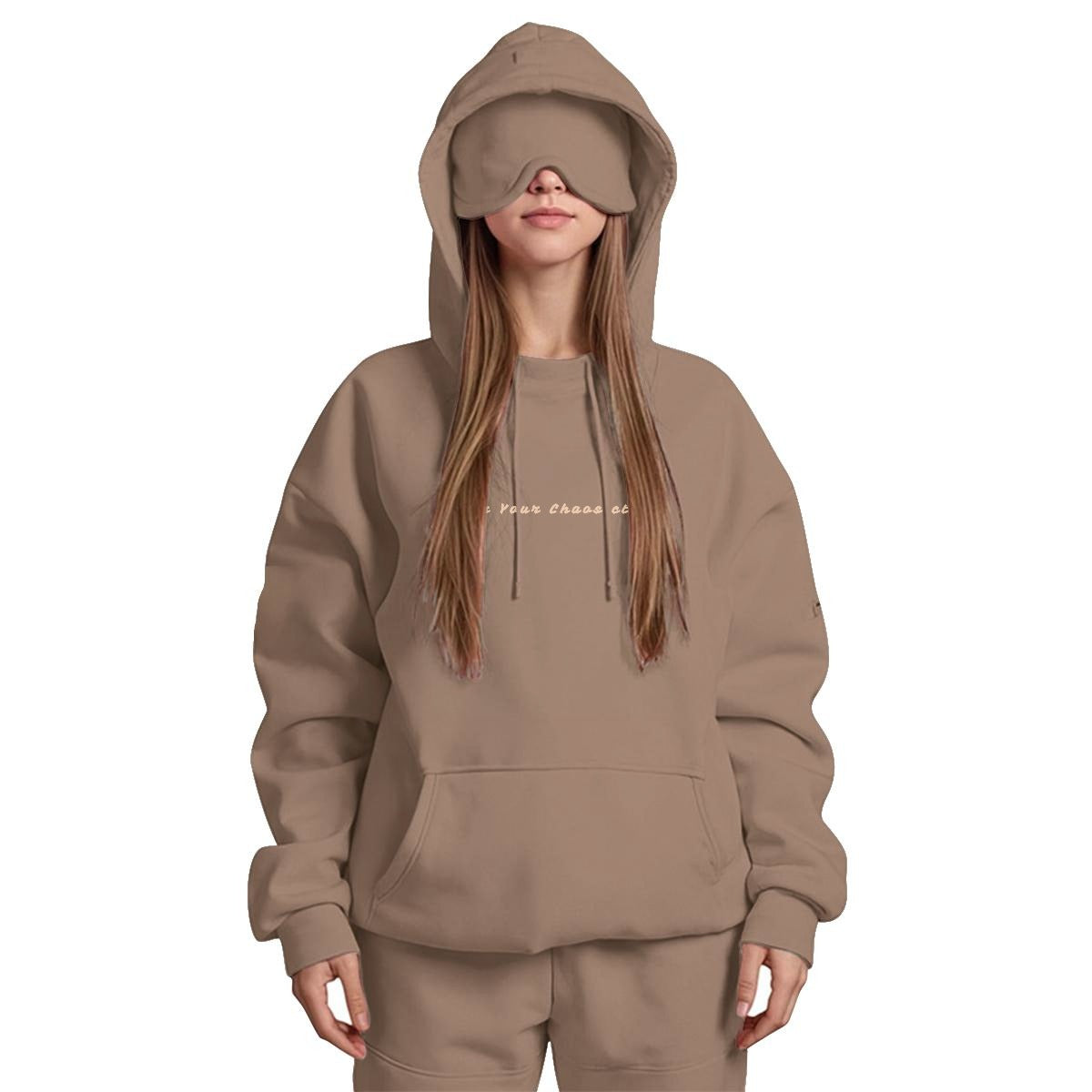 Wear Your Chaos Women's Travel Nap Hoodie with Built-in Eye Mask