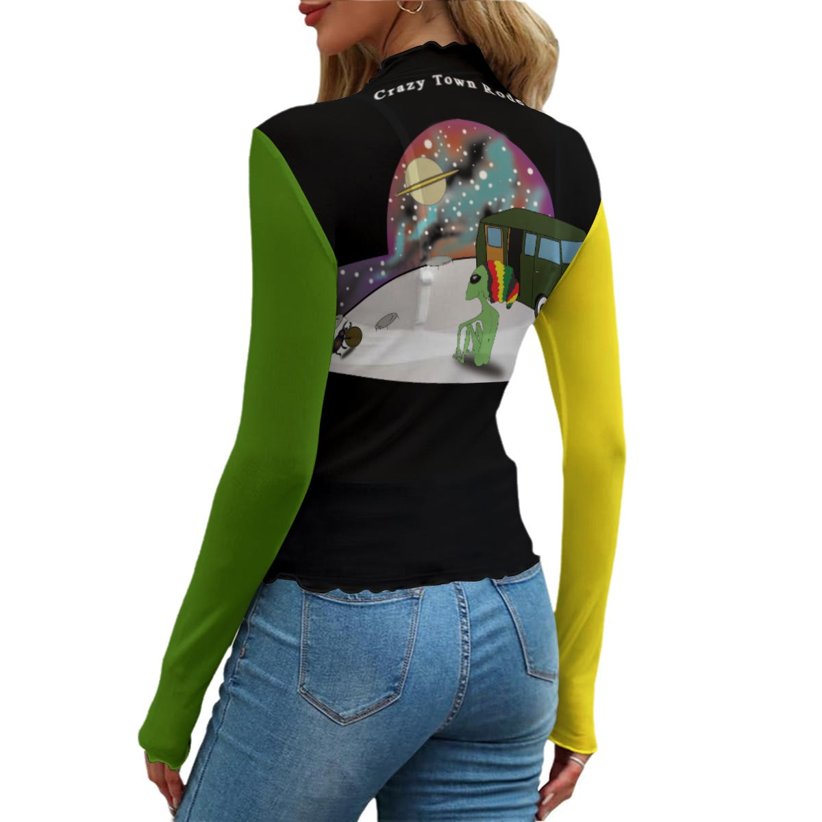 MOON Women's Sheer Mesh Shirt