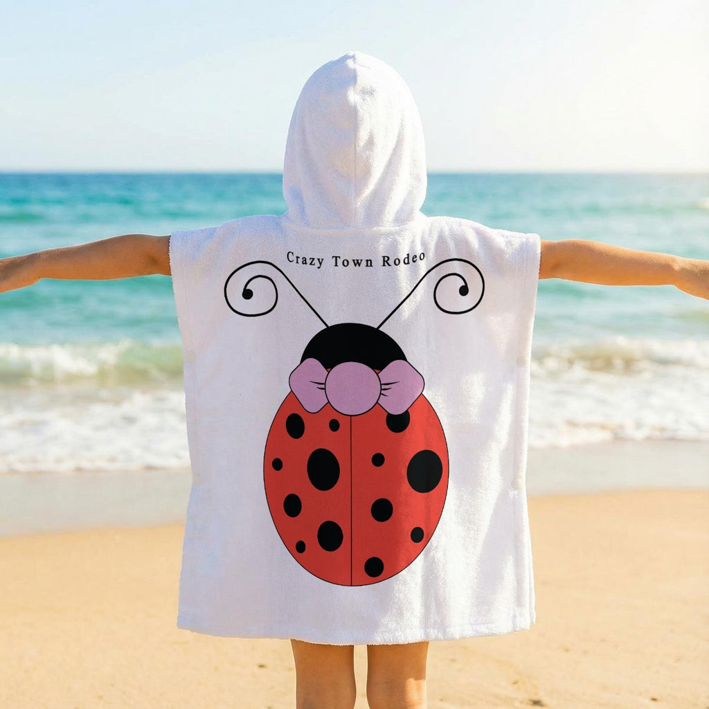 Ladybug Kid's Hooded Towel Poncho