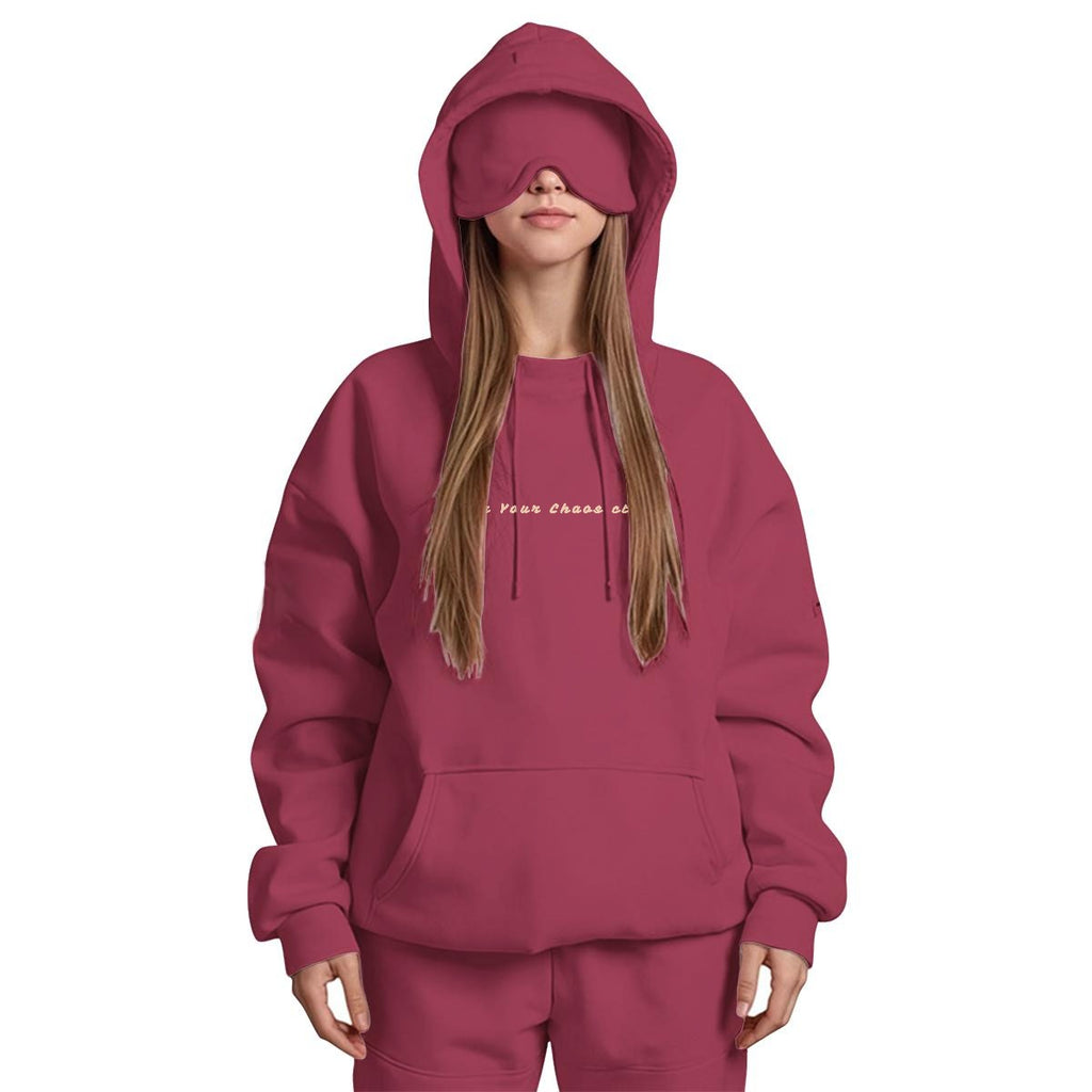 Wear Your Chaos Women's Travel Nap Hoodie with Built-in Eye Mask