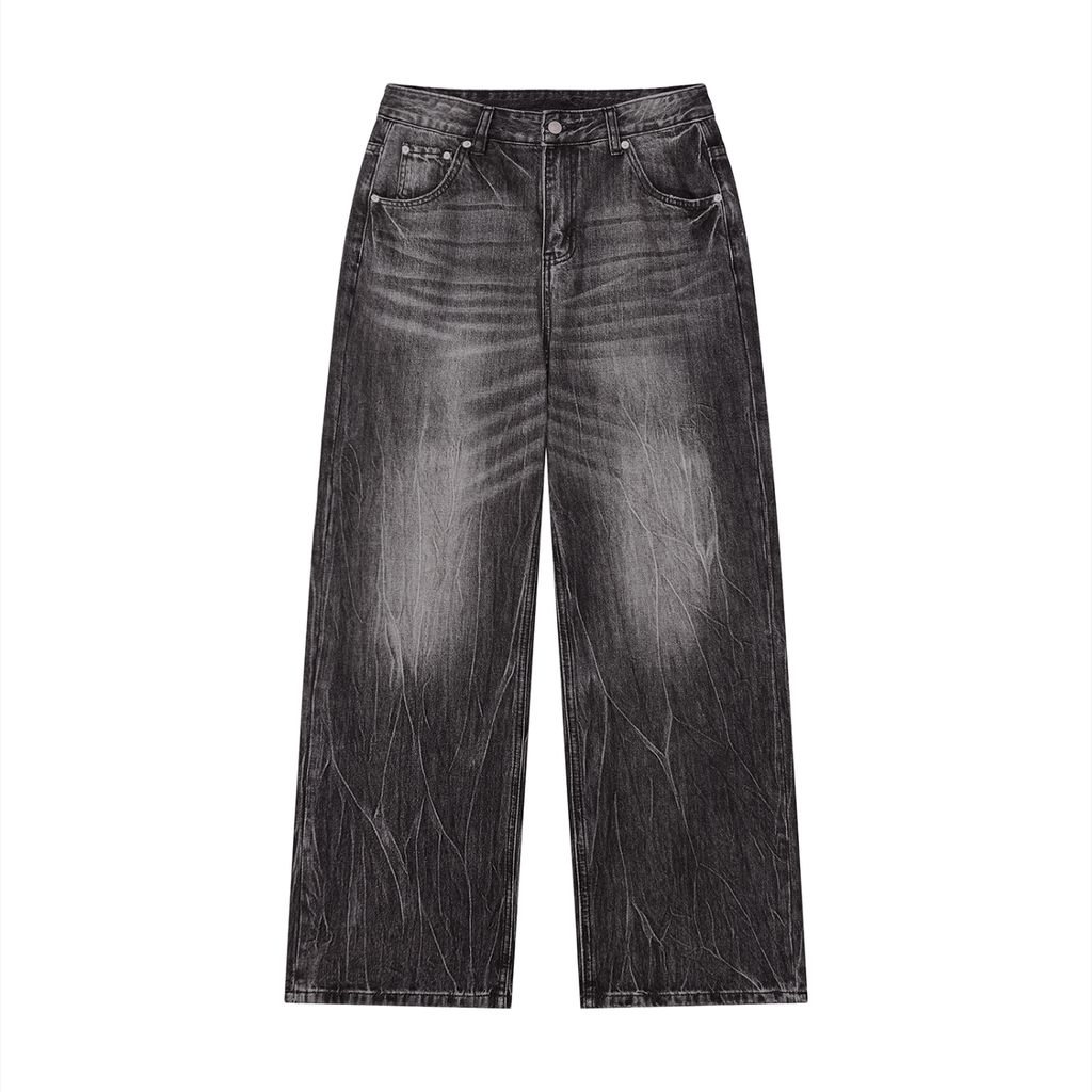 Chaos Bull Men’s Vintage Wash Wide Leg Jeans