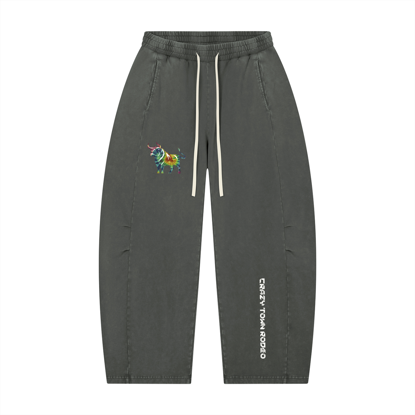 Unisex Mineral Wash Barrel Leg Pants