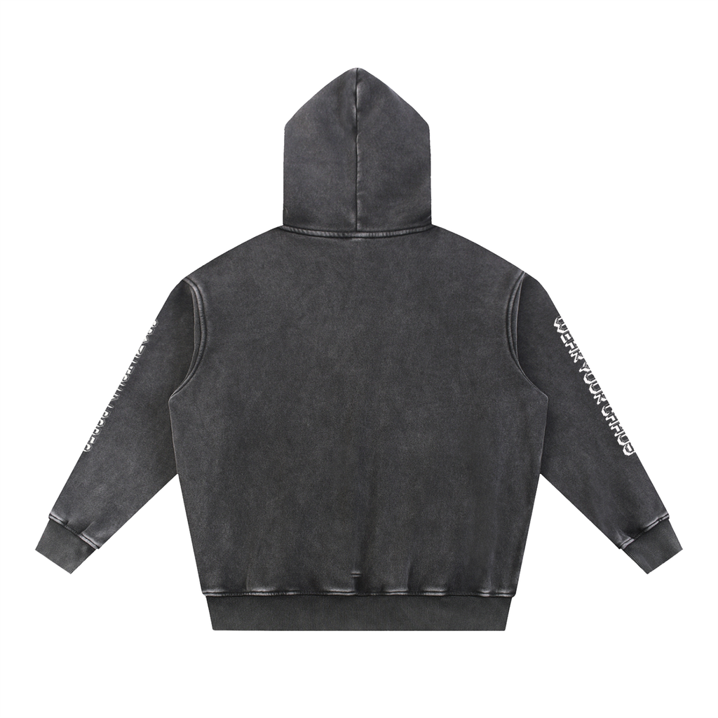 Chaos Bull Snow Wash Fleece Oversize Hoodie Adult