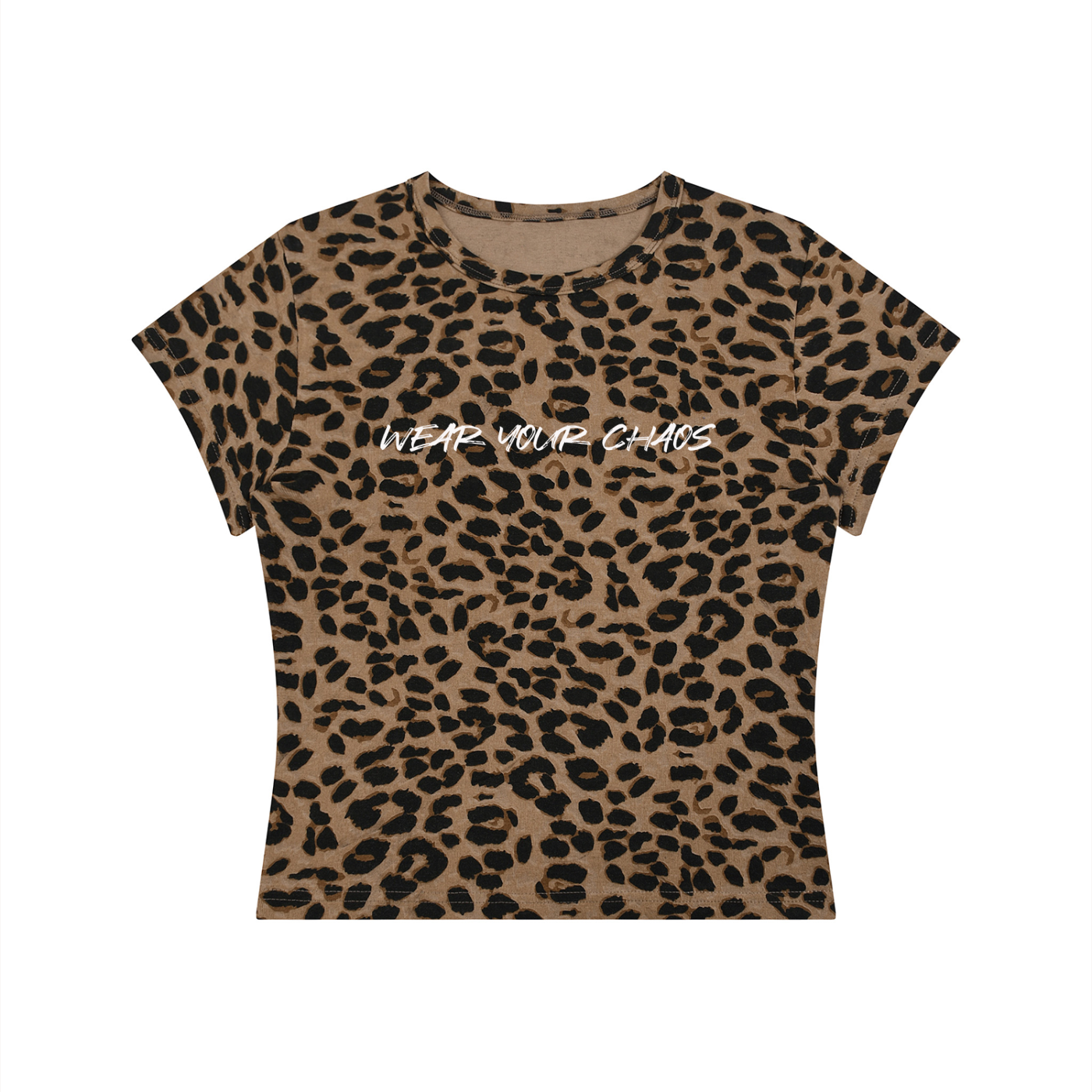 Wear Your Chaos Women’s Leopard Print Crop T-Shirt