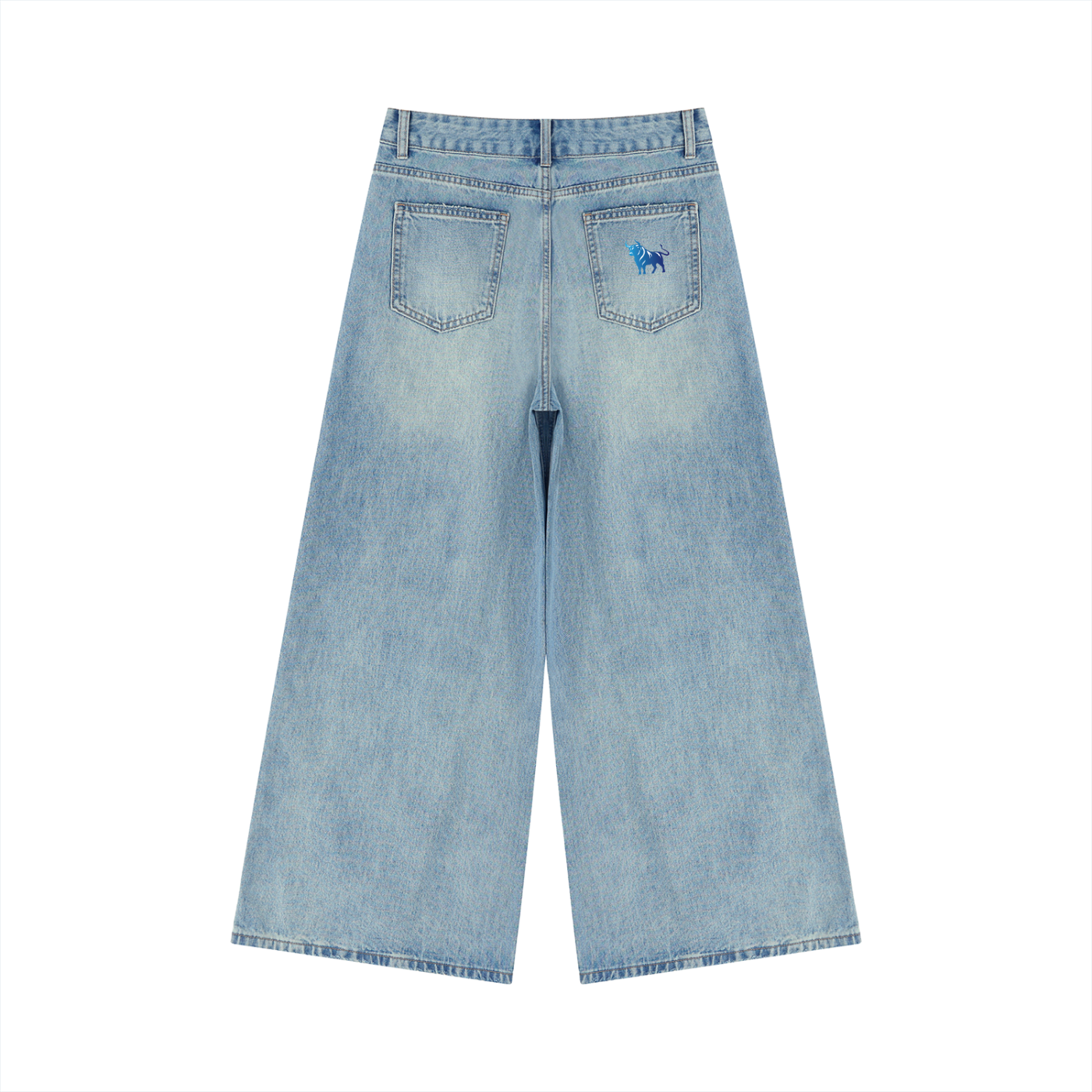 Chaos Bull Women’s Vintage Wash Wide Leg Jeans