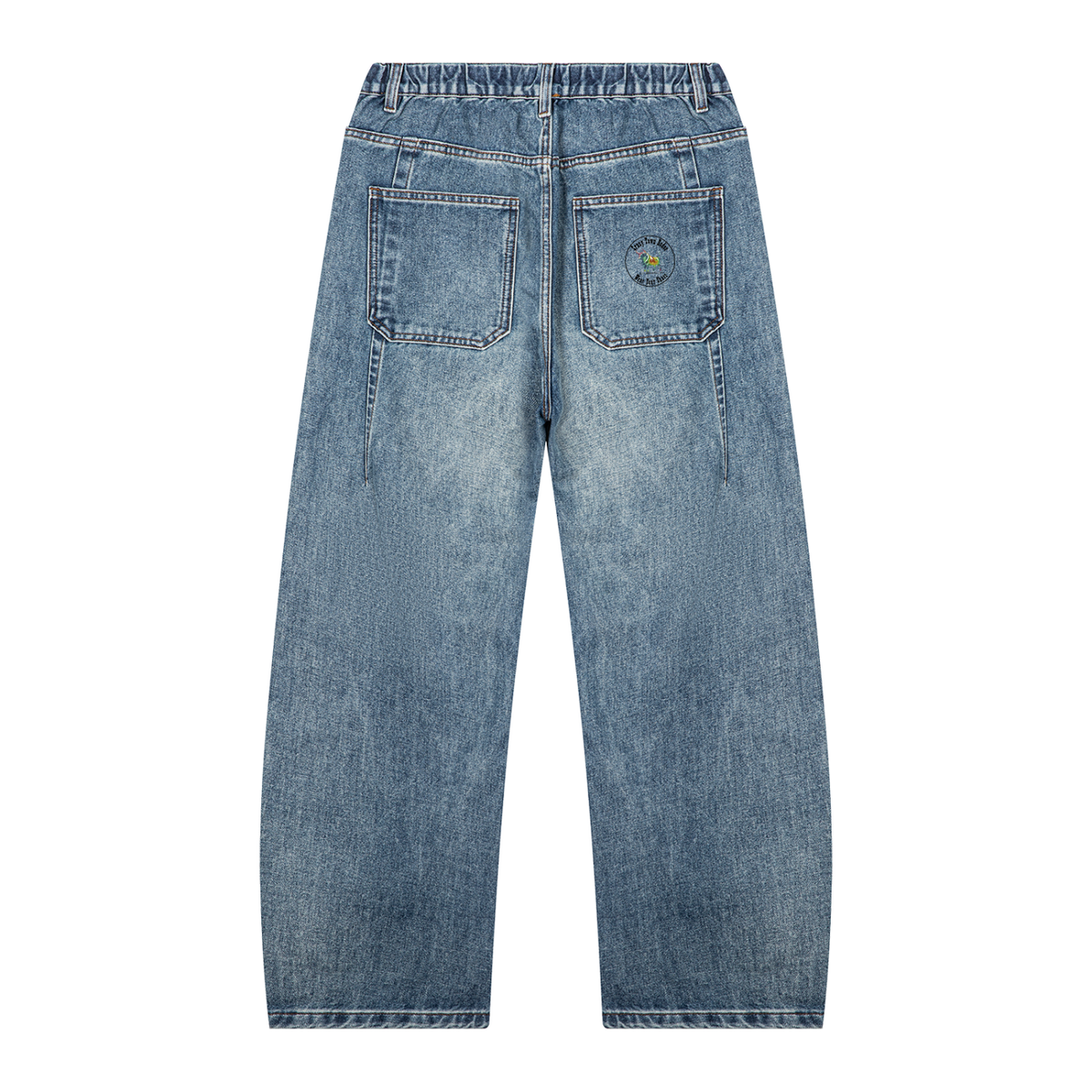 Vintage Wash Barrel Leg Denim Jeans Adult Unisex
