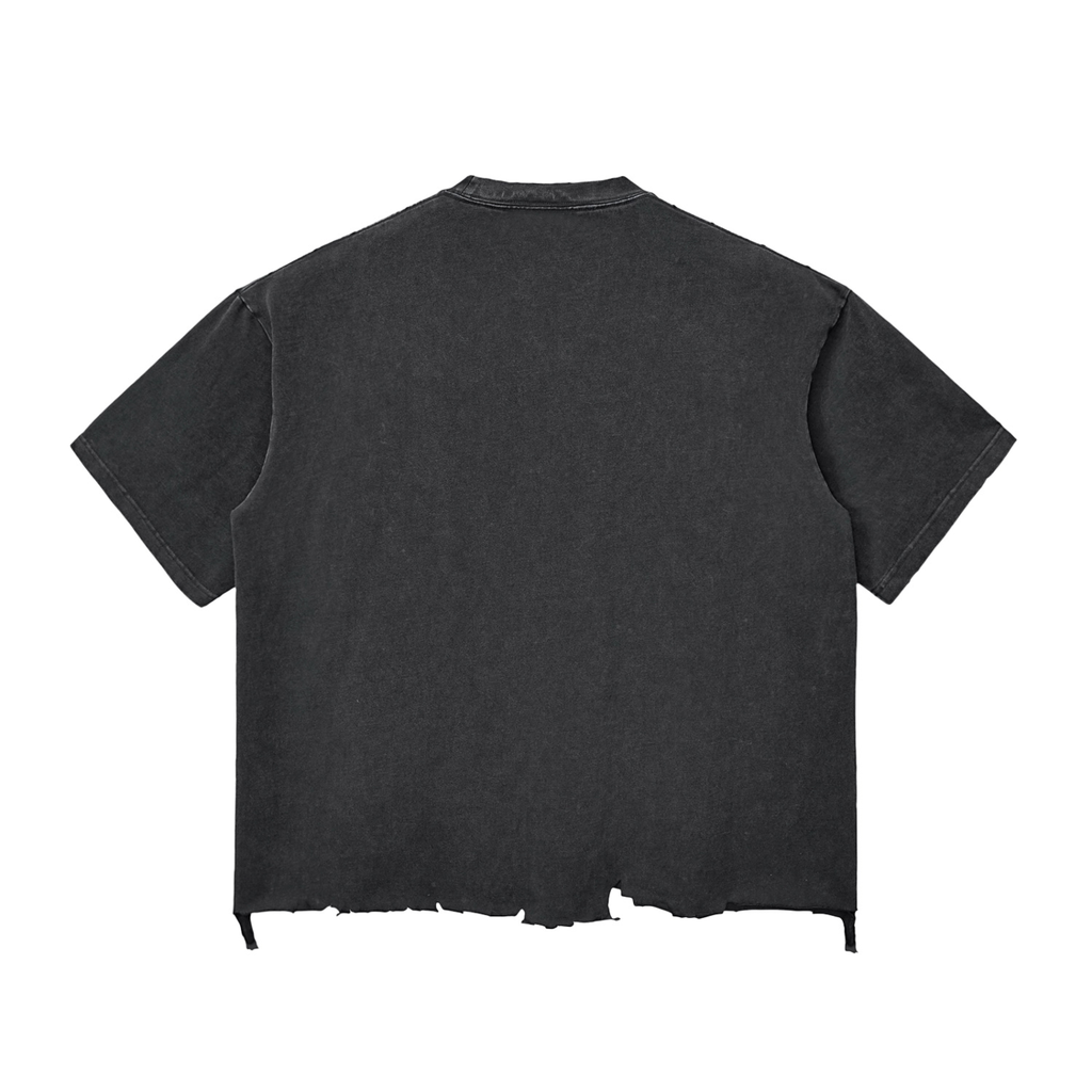 Angry Bear Snow Wash Raw-Hem Boxy T-shirt Adult
