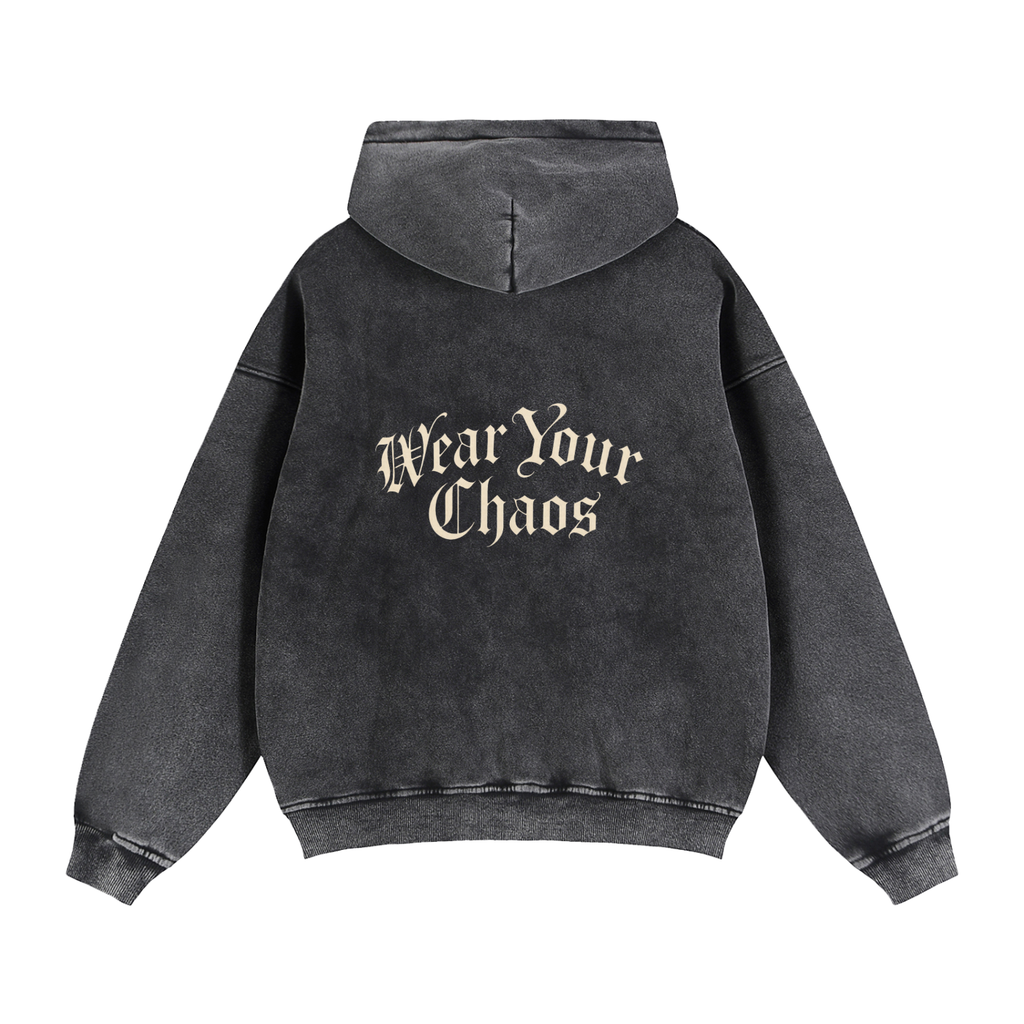 Zip-Through Boxy Fleece Hoodie Crazy Town Rodeo Wear Your Chaos Adult Unisex