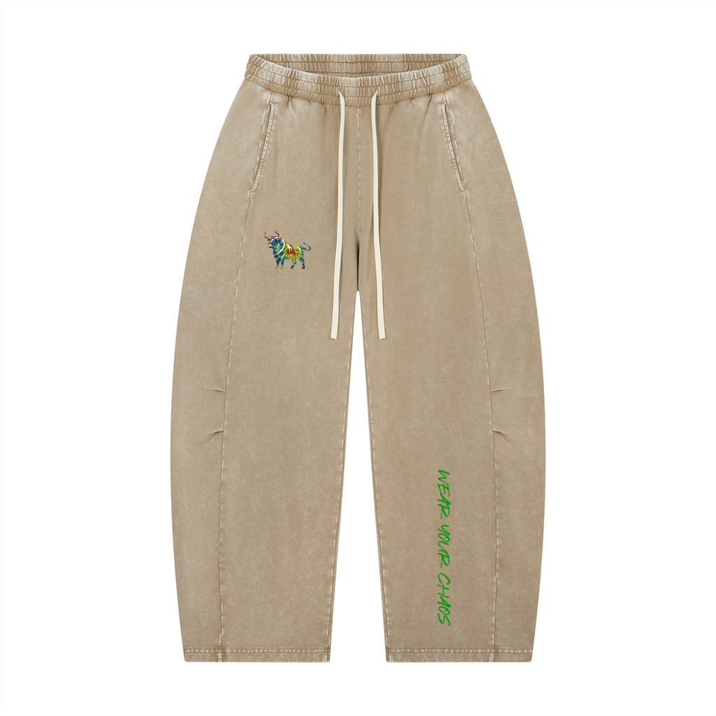 Wear Your Chaos Mineral Wash Barrel Leg Pants Adult Unisex