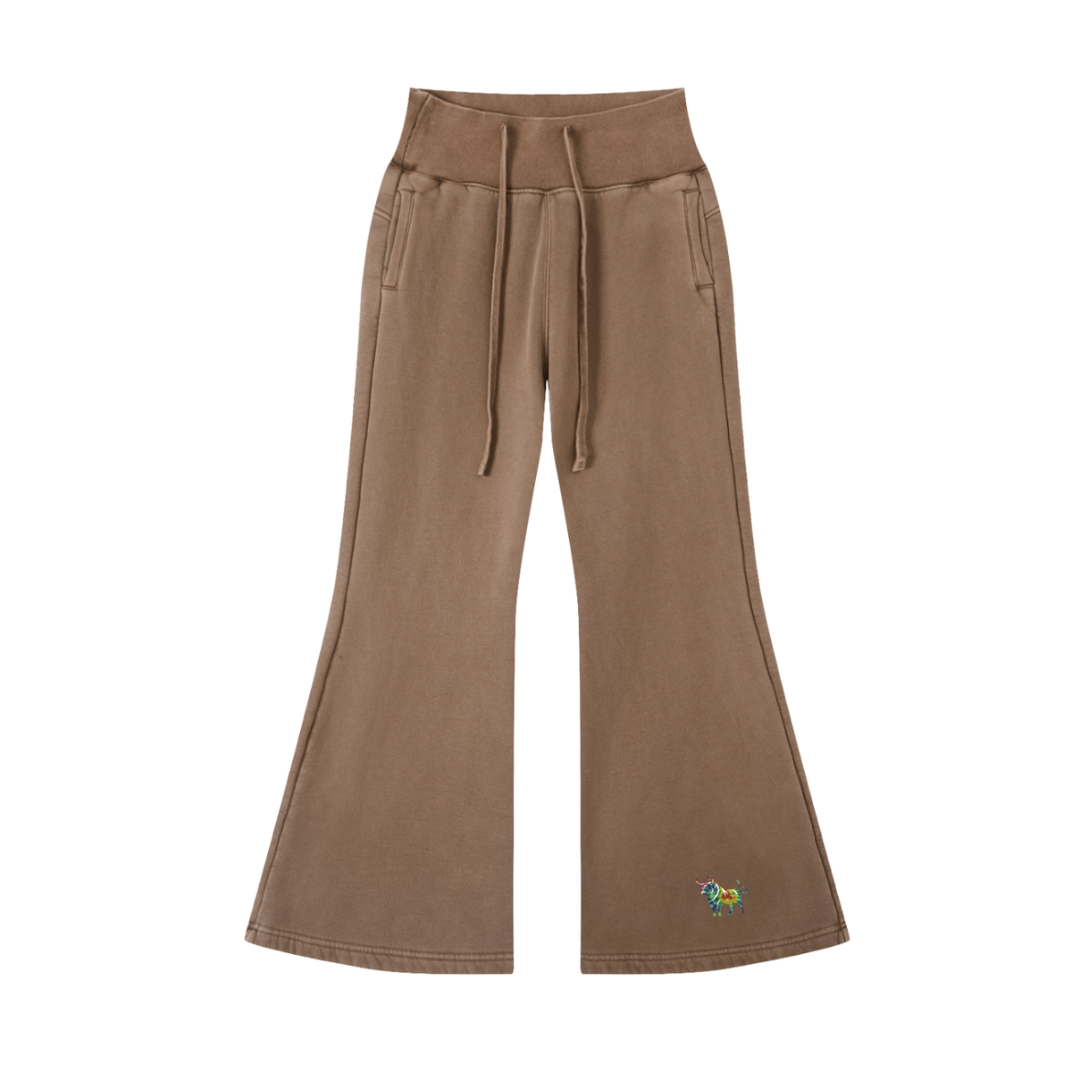 Chaos Bull Vintage Washed Flared Fleece Pants