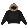 Sun Fade Boxy Detachable Fur Hoodie Adult