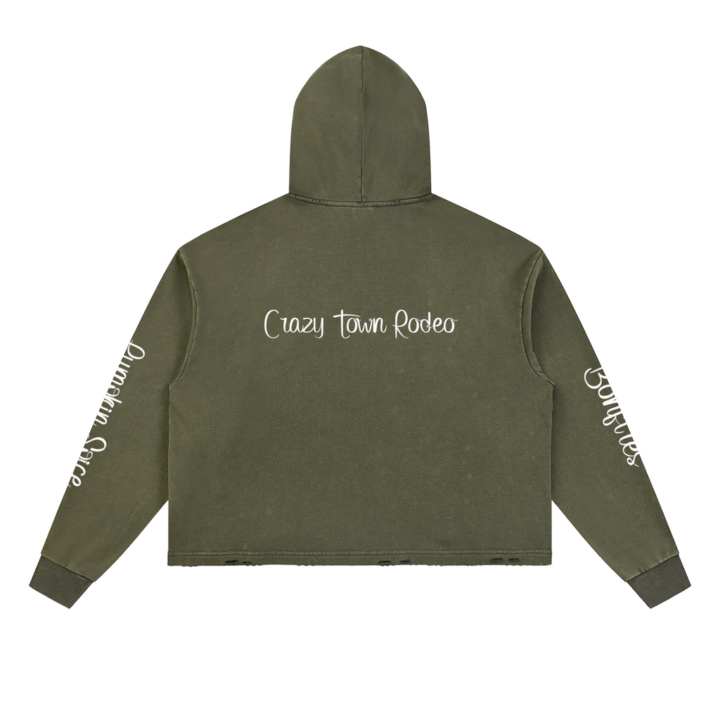 Cozy Season Club Vintage Washed Frayed-Hem Hoodie Adult