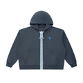 Wear Your Chaos Oversized Chunky-Zip Boxy Hoodie Adult Unisex Navy Blue & Sky