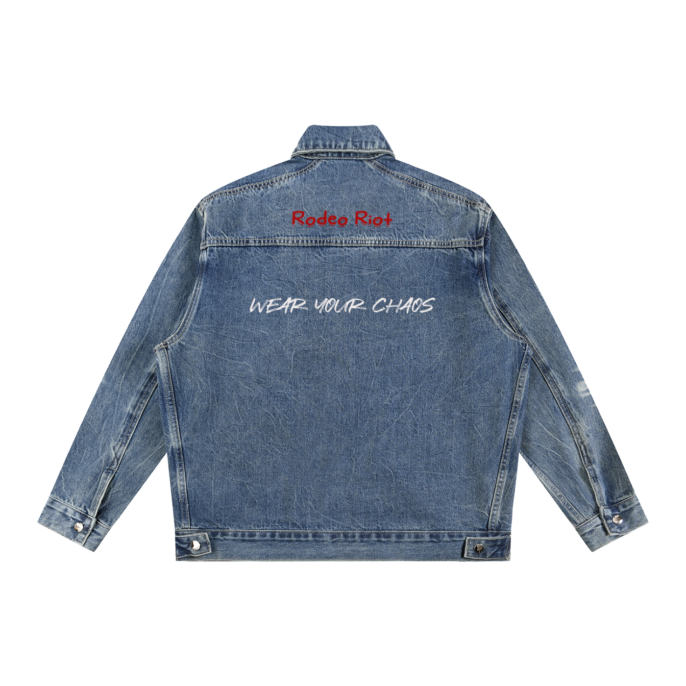 Vintage Wash Zip Up Denim Jacket Adult