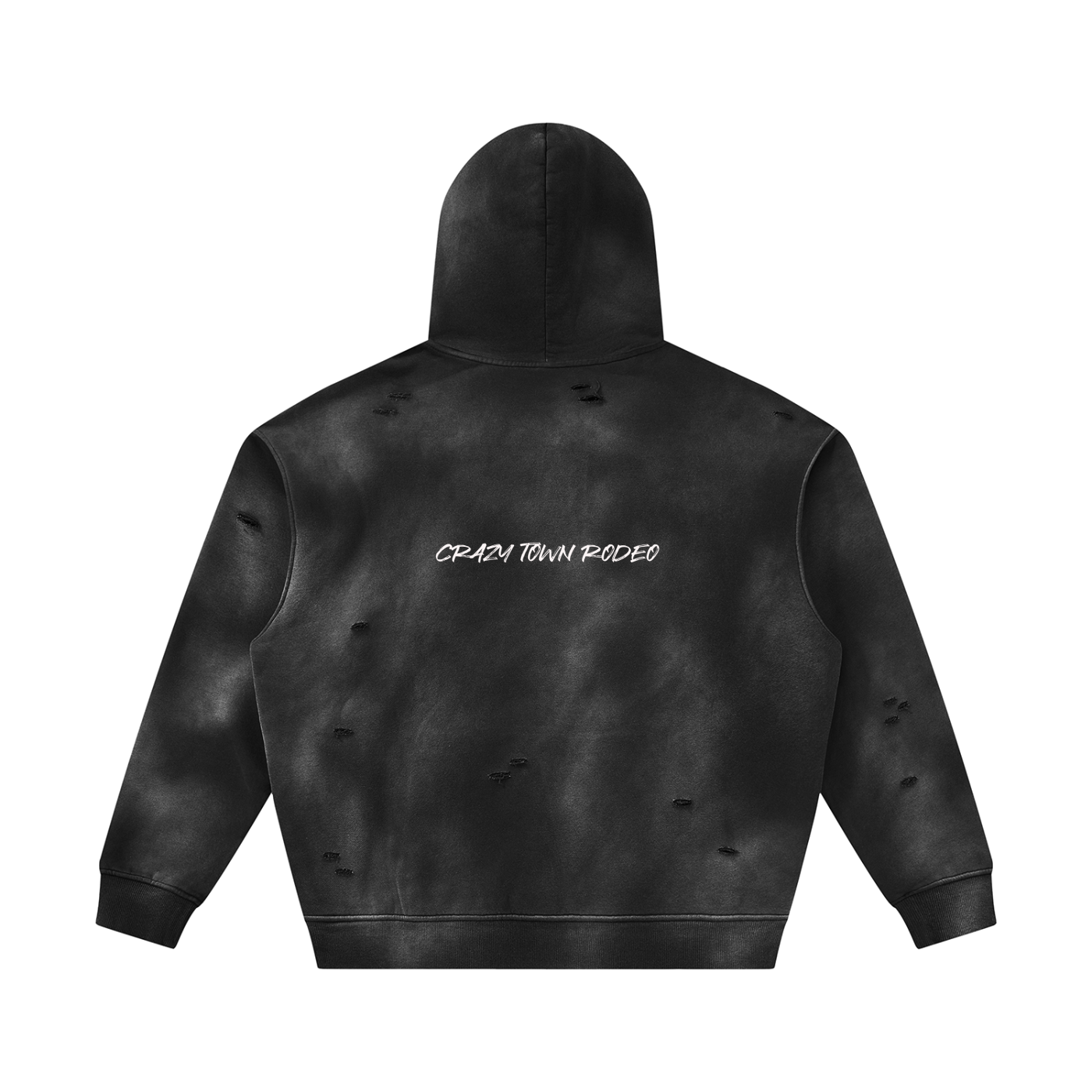 Sunfade Frayed Fleece Hoodie Unisex Adult
