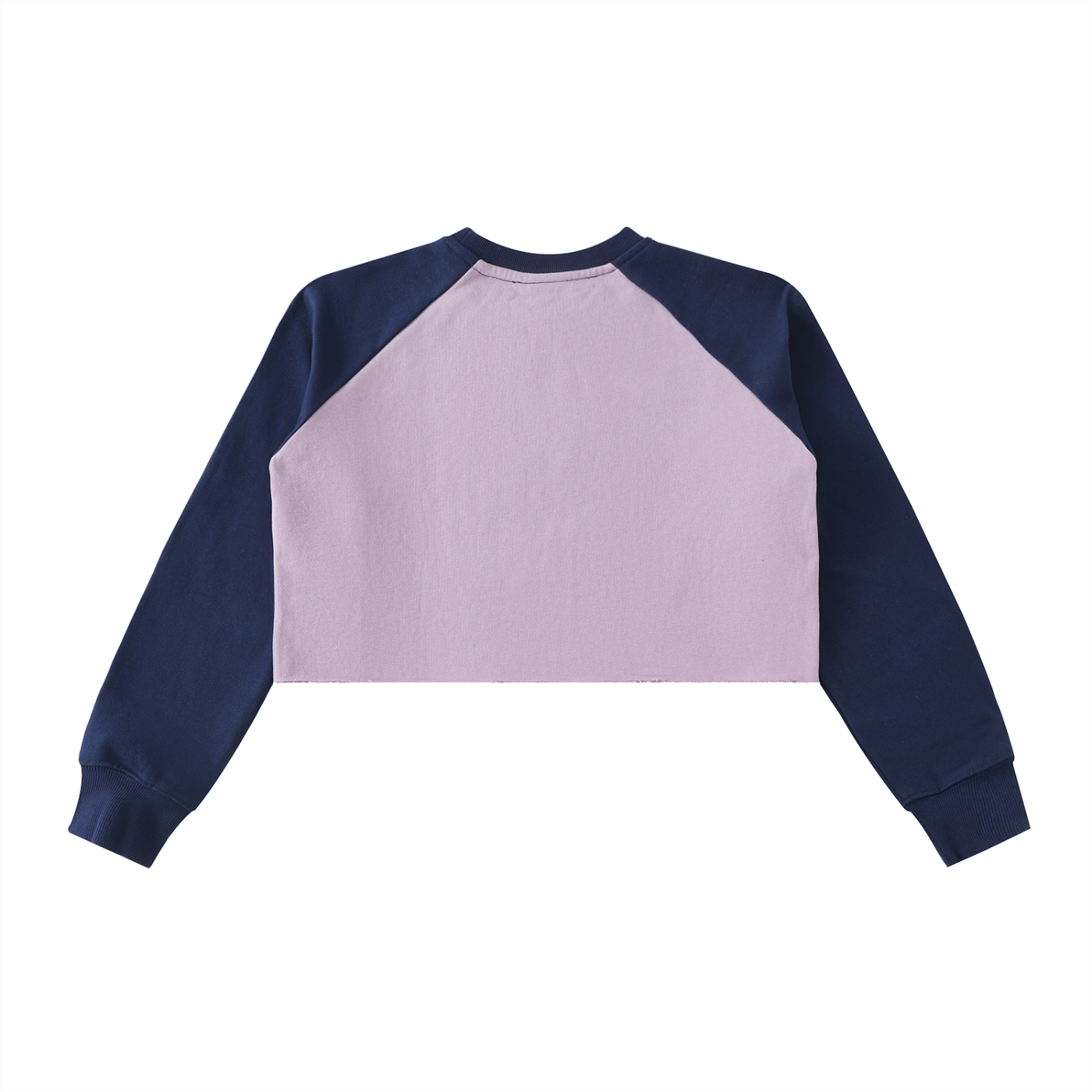 Raw-Hem Color-Block Raglan Crop Sweatshirt Women's