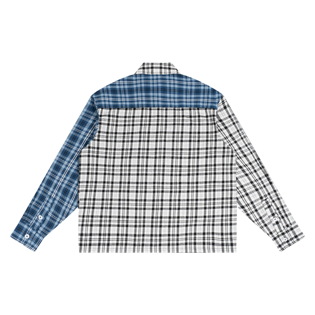 Chaos Bull Oversized Plaid Color Block Shirt Adult