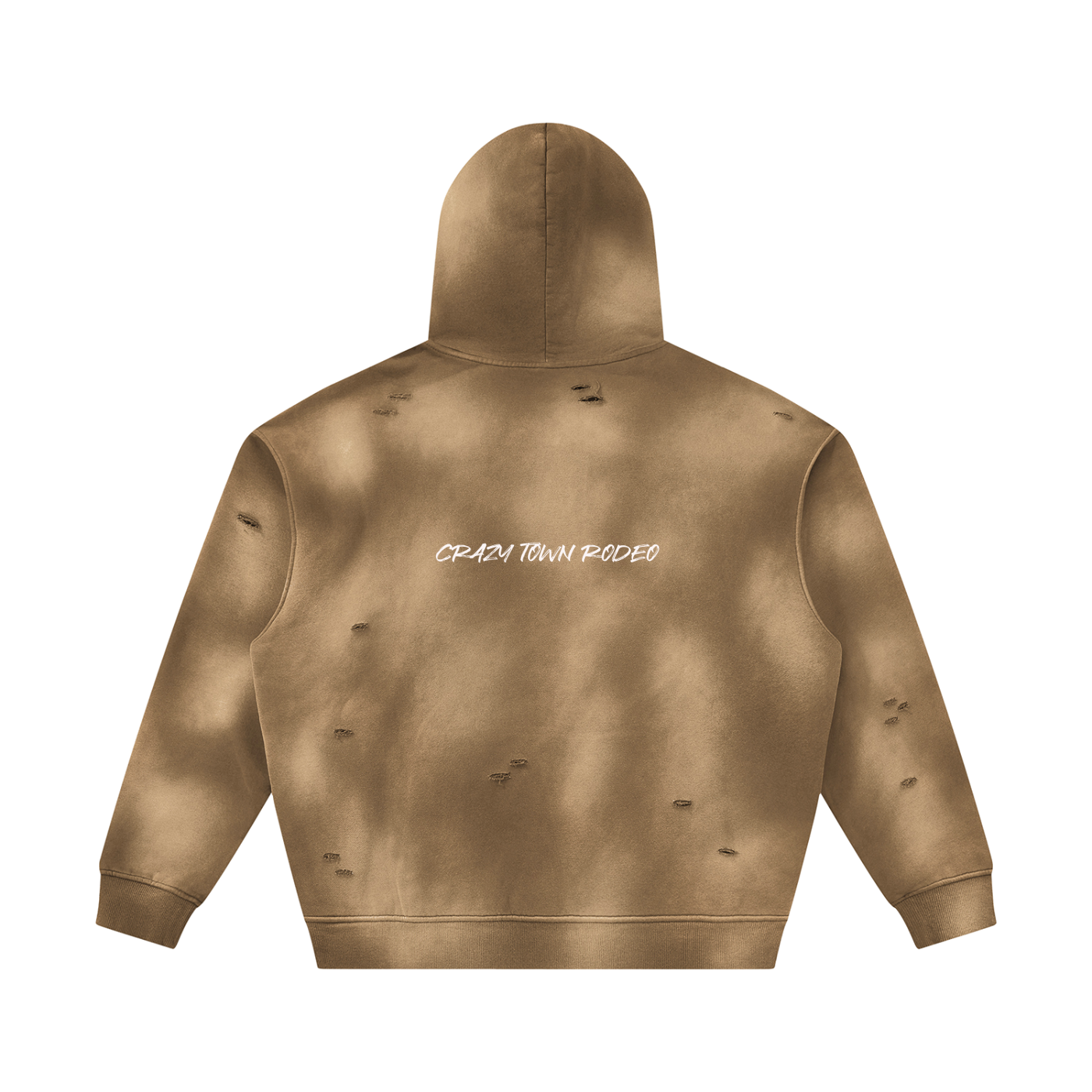 Sunfade Frayed Fleece Hoodie Unisex Adult
