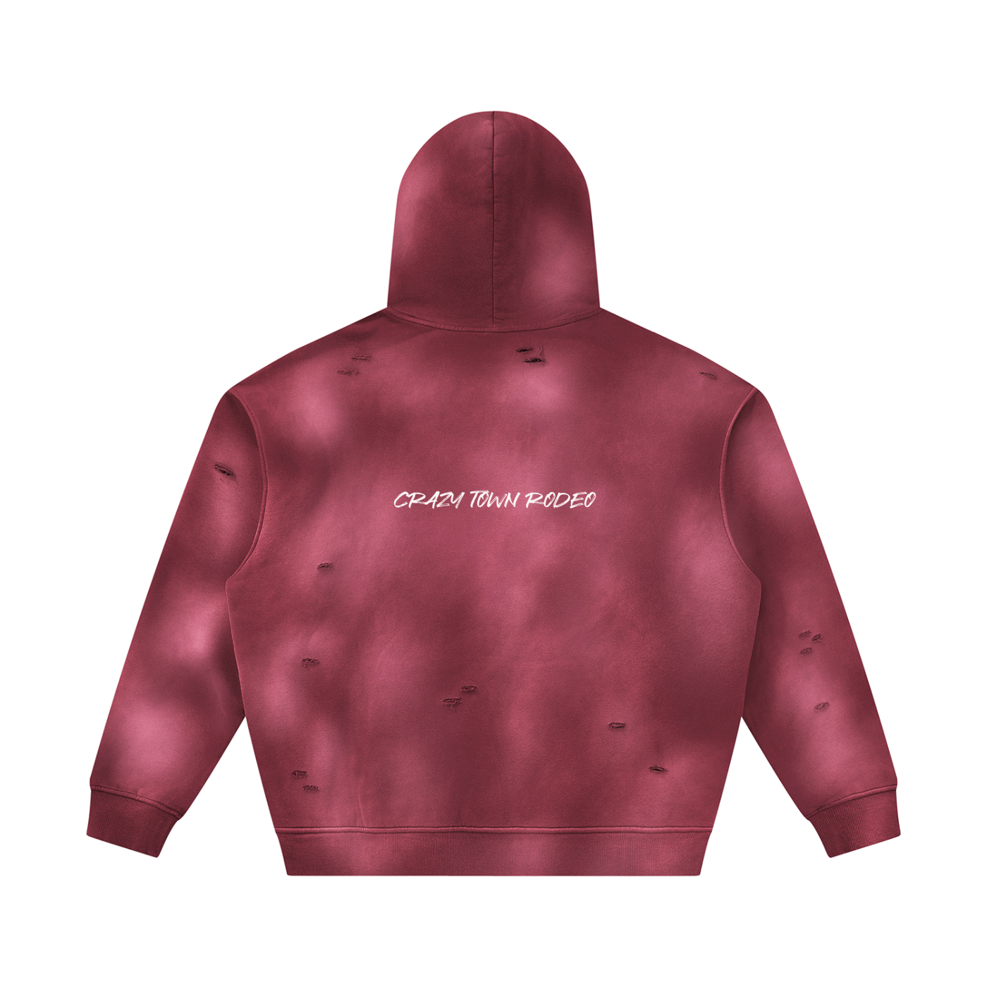 Sunfade Frayed Fleece Hoodie Unisex Adult