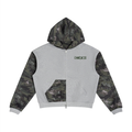 Colorblock Camo Full Zip Boxy Hoodie Adult