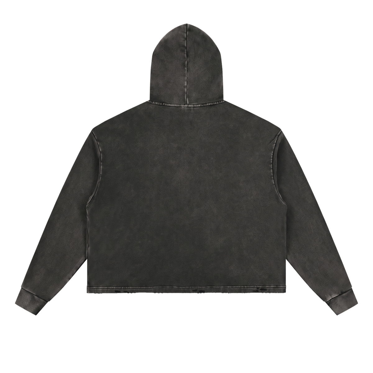 Vintage Washed Frayed-Hem Hoodie Adult Unisex