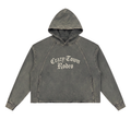 Vintage Washed Frayed-Hem Hoodie Adult Unisex