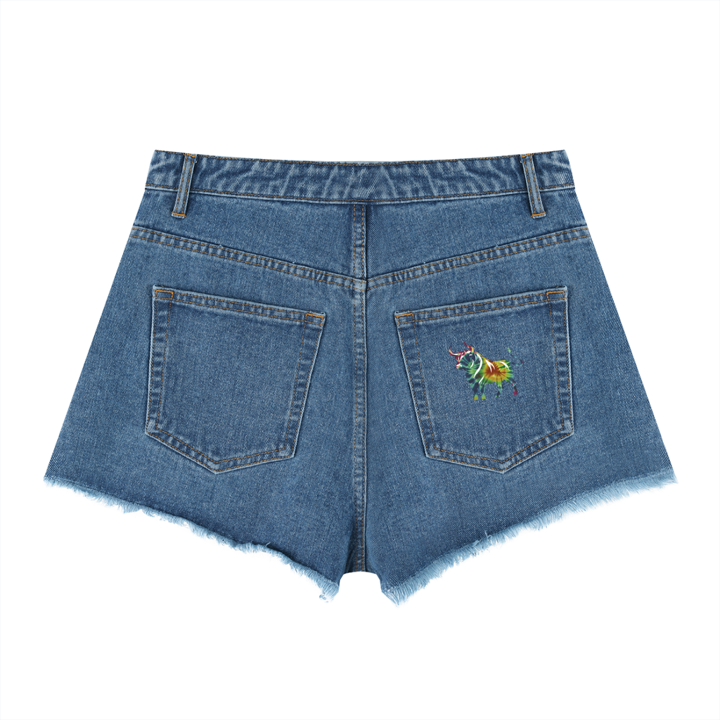 Women's Vintage Wash High Rise Denim Shorts