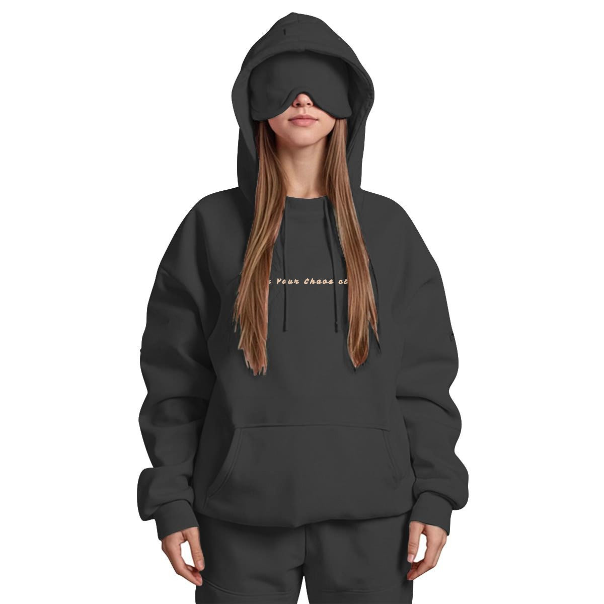 Wear Your Chaos Women's Travel Nap Hoodie with Built-in Eye Mask